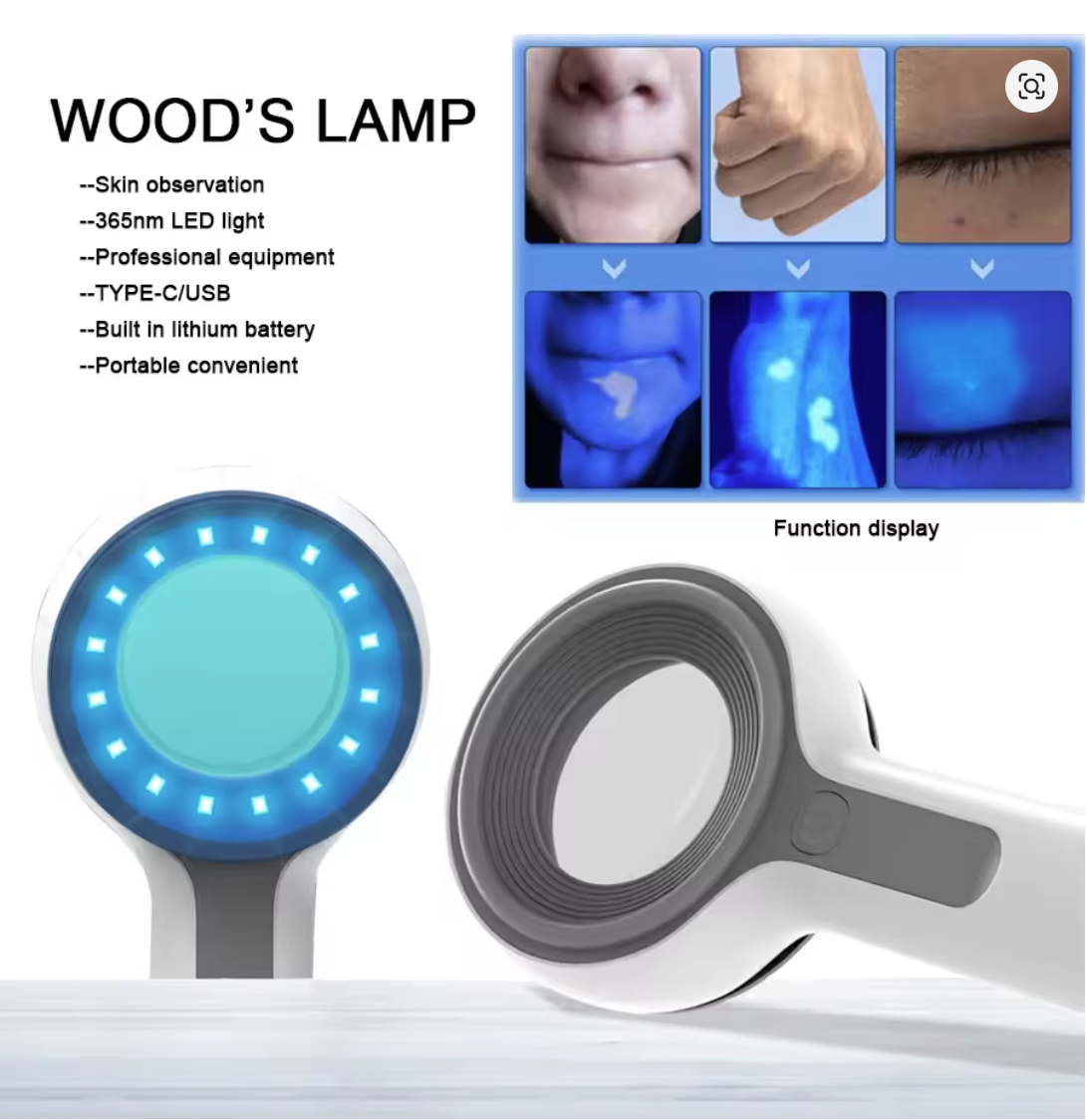 LED Woods Lamp Skin Analyzer with UV Magnifier for Facial Testing